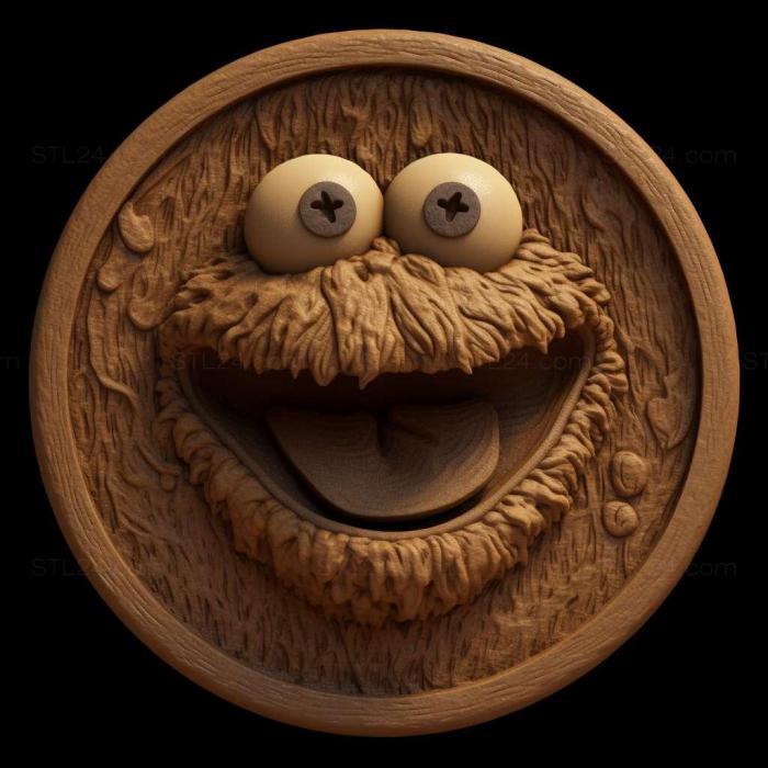Characters (st cookie monster 1, HERO_205) 3D models for cnc